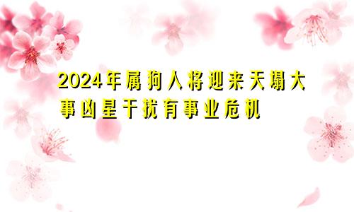 2024年属狗人将迎来天塌大事凶星干扰有事业危机