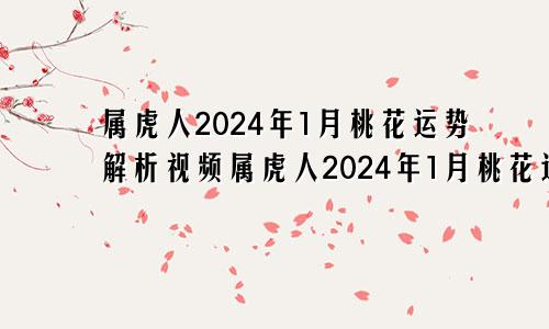 属虎人2024年1月桃花运势解析视频属虎人2024年1月桃花运势解析