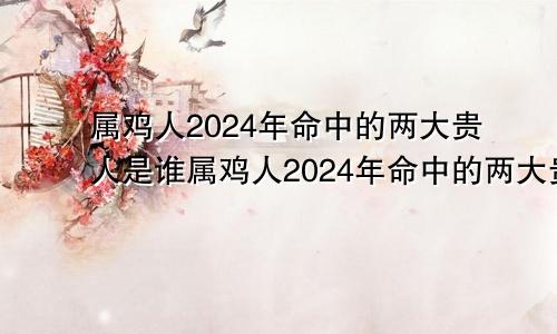 属鸡人2024年命中的两大贵人是谁属鸡人2024年命中的两大贵人是什么