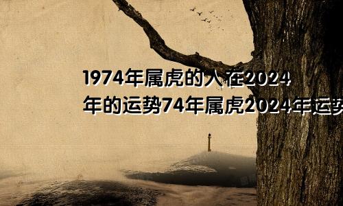 1974年属虎的人在2024年的运势74年属虎2024年运势及运程