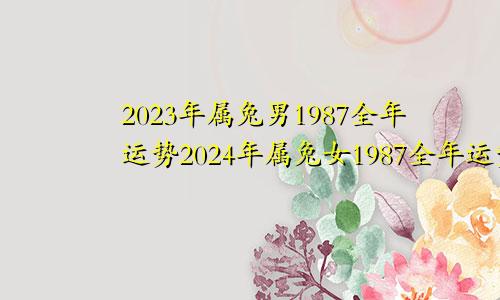 2023年属兔男1987全年运势2024年属兔女1987全年运势