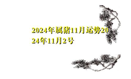 2024年属猪11月运势2024年11月2号