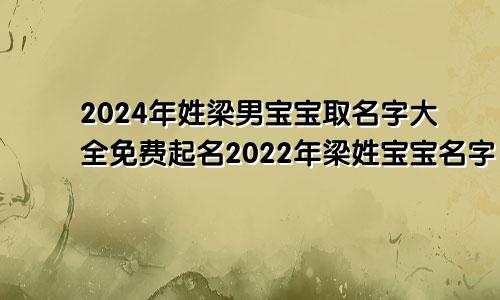 2024年姓梁男宝宝取名字大全免费起名2022年梁姓宝宝名字