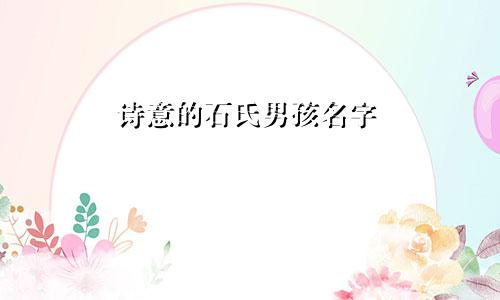 诗意的石氏男孩名字