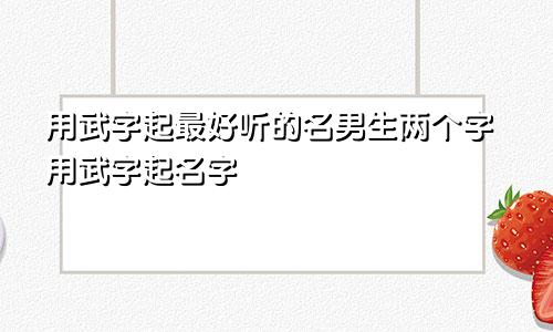 用武字起最好听的名男生两个字用武字起名字