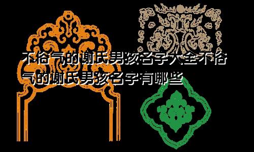 不俗气的谢氏男孩名字大全不俗气的谢氏男孩名字有哪些