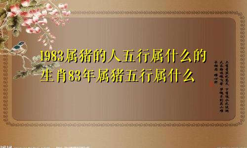 1983属猪的人五行属什么的生肖83年属猪五行属什么