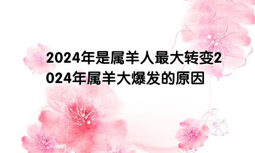 2024年是属羊人最大转变2024年属羊大爆发的原因