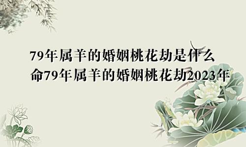 79年属羊的婚姻桃花劫是什么命79年属羊的婚姻桃花劫2023年