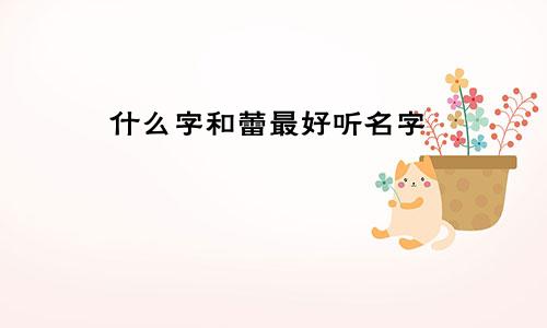 什么字和蕾最好听名字