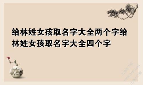 给林姓女孩取名字大全两个字给林姓女孩取名字大全四个字