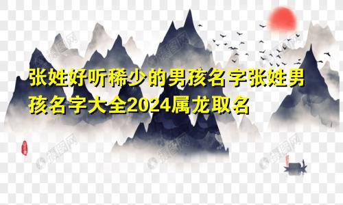 张姓好听稀少的男孩名字张姓男孩名字大全2024属龙取名