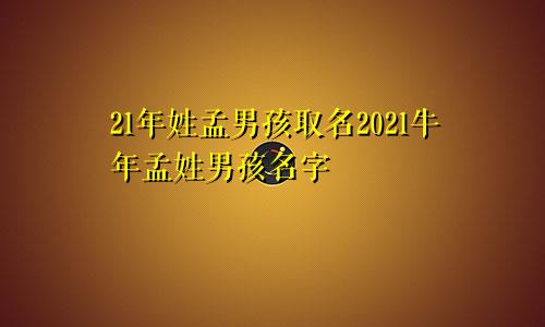 21年姓孟男孩取名2021牛年孟姓男孩名字