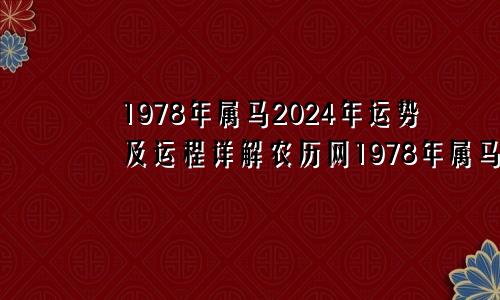 1978年属马2024年运势及运程详解农历网1978年属马2024年运势及运程详解女