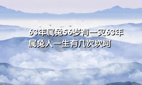 63年属兔56岁有一灾63年属兔人一生有几次坎坷