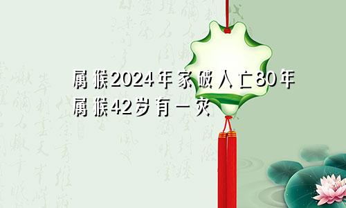 属猴2024年家破人亡80年属猴42岁有一灾