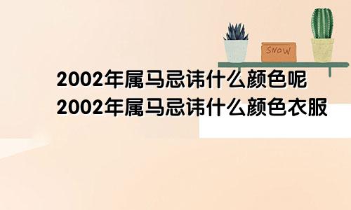 2002年属马忌讳什么颜色呢2002年属马忌讳什么颜色衣服