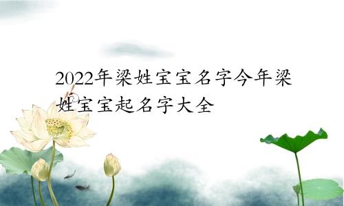 2022年梁姓宝宝名字今年梁姓宝宝起名字大全