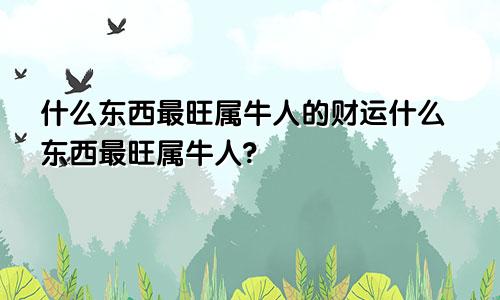 什么东西最旺属牛人的财运什么东西最旺属牛人?