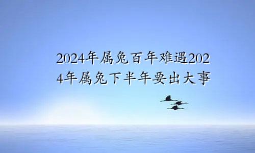 2024年属兔百年难遇2024年属兔下半年要出大事