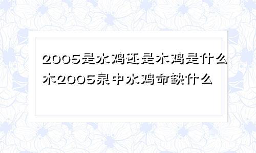 2005是水鸡还是木鸡是什么木2005泉中水鸡命缺什么