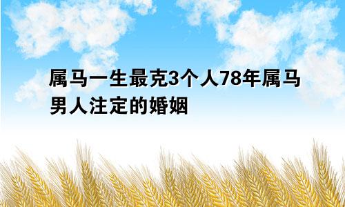 属马一生最克3个人78年属马男人注定的婚姻