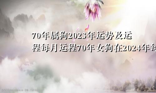 70年属狗2023年运势及运程每月运程70年女狗在2024年每月运气