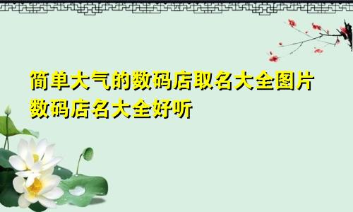 简单大气的数码店取名大全图片数码店名大全好听