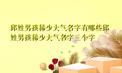 邱姓男孩稀少大气名字有哪些邱姓男孩稀少大气名字三个字