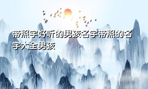 带照字好听的男孩名字带照的名字大全男孩