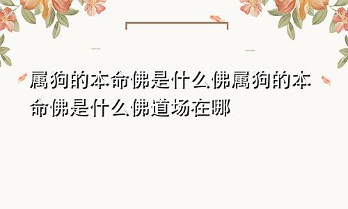 属狗的本命佛是什么佛属狗的本命佛是什么佛道场在哪