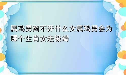 属鸡男离不开什么女属鸡男会为哪个生肖女走极端