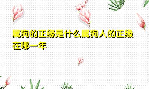 属狗的正缘是什么属狗人的正缘在哪一年