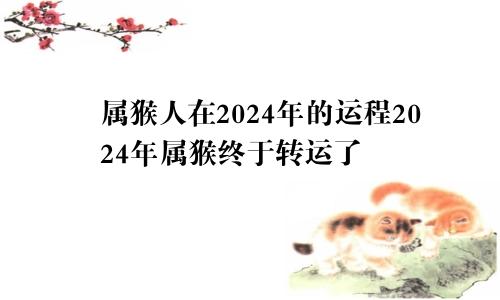 属猴人在2024年的运程2024年属猴终于转运了