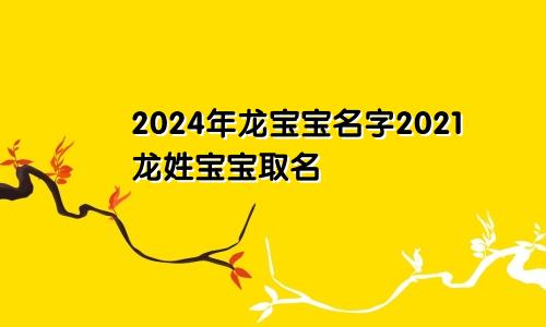 2024年龙宝宝名字2021龙姓宝宝取名