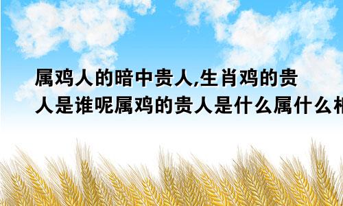 属鸡人的暗中贵人,生肖鸡的贵人是谁呢属鸡的贵人是什么属什么相