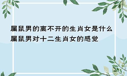 属鼠男的离不开的生肖女是什么属鼠男对十二生肖女的感觉