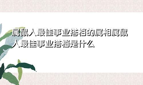 属鼠人最佳事业搭档的属相属鼠人最佳事业搭档是什么