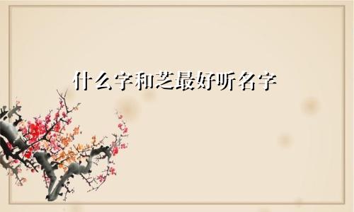 什么字和芝最好听名字