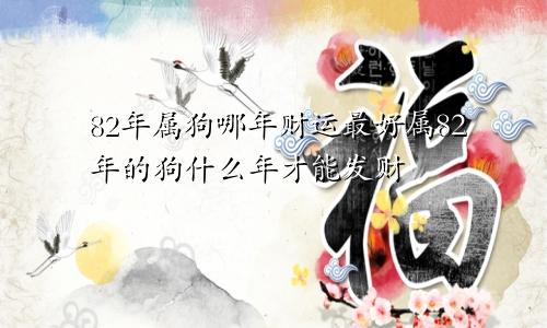 82年属狗哪年财运最好属82年的狗什么年才能发财