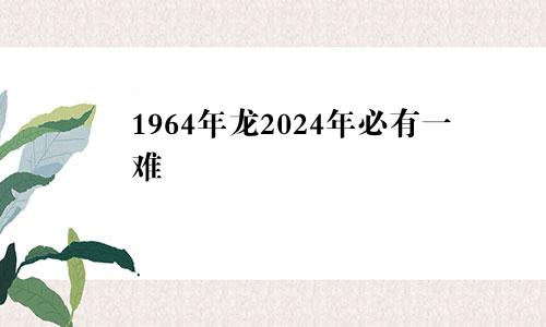 1964年龙2024年必有一难