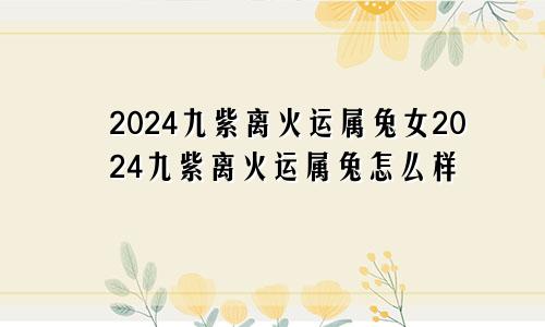 2024九紫离火运属兔女2024九紫离火运属兔怎么样