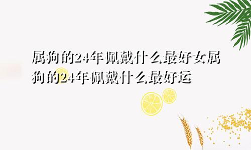 属狗的24年佩戴什么最好女属狗的24年佩戴什么最好运