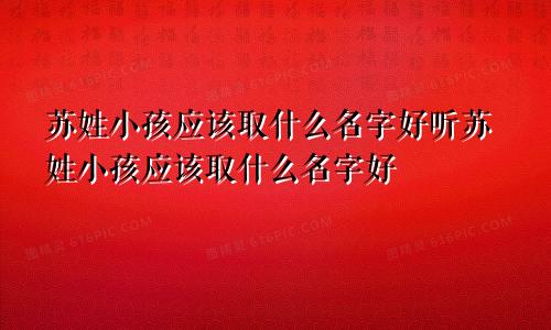 苏姓小孩应该取什么名字好听苏姓小孩应该取什么名字好