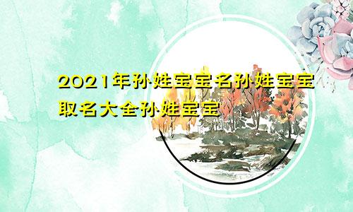 2021年孙姓宝宝名孙姓宝宝取名大全孙姓宝宝