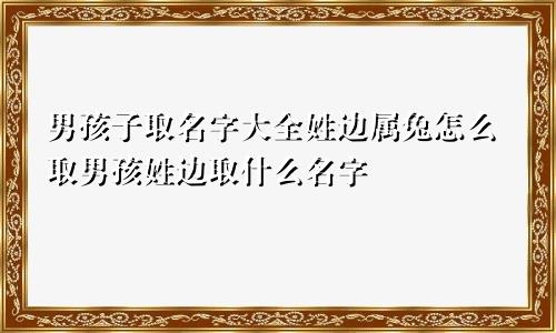 男孩子取名字大全姓边属兔怎么取男孩姓边取什么名字