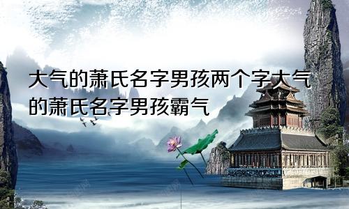 大气的萧氏名字男孩两个字大气的萧氏名字男孩霸气