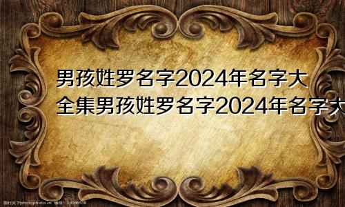 男孩姓罗名字2024年名字大全集男孩姓罗名字2024年名字大全怎么取