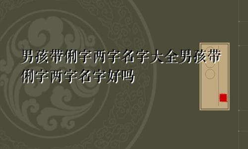 男孩带俐字两字名字大全男孩带俐字两字名字好吗