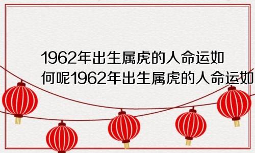 1962年出生属虎的人命运如何呢1962年出生属虎的人命运如何样